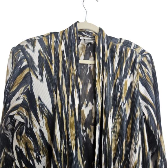 Vintage Alberto Makali Open Front Cardigan Artsy Crimped Art To Wear Size M - Picture 2 of 7